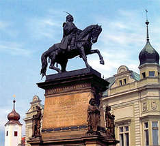 Podebrady, Denkmal des tschechischen Königs Irzhi