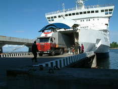 Lastfährschiff in Kaliningrad