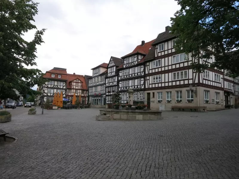 Historischer Platz mit Fachwerkhäusern in Bad Sooden-Allendorf
