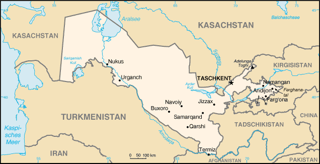 Karte von Usbekistan